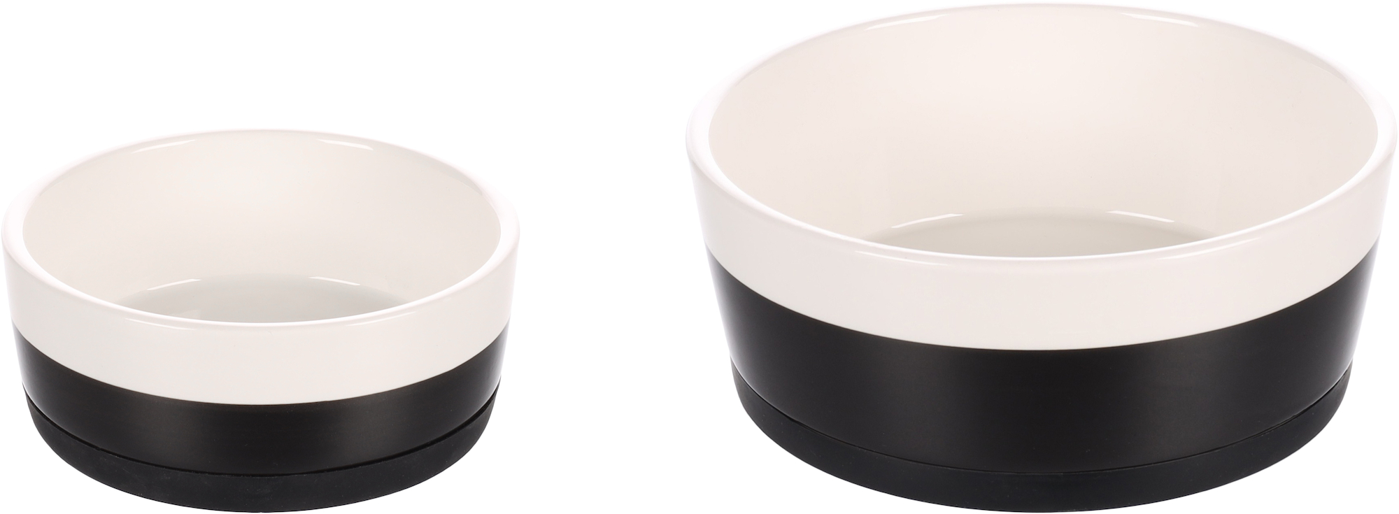 Flamingo Ciotola per cibo e acqua Duke Rotondo Nero & Bianco