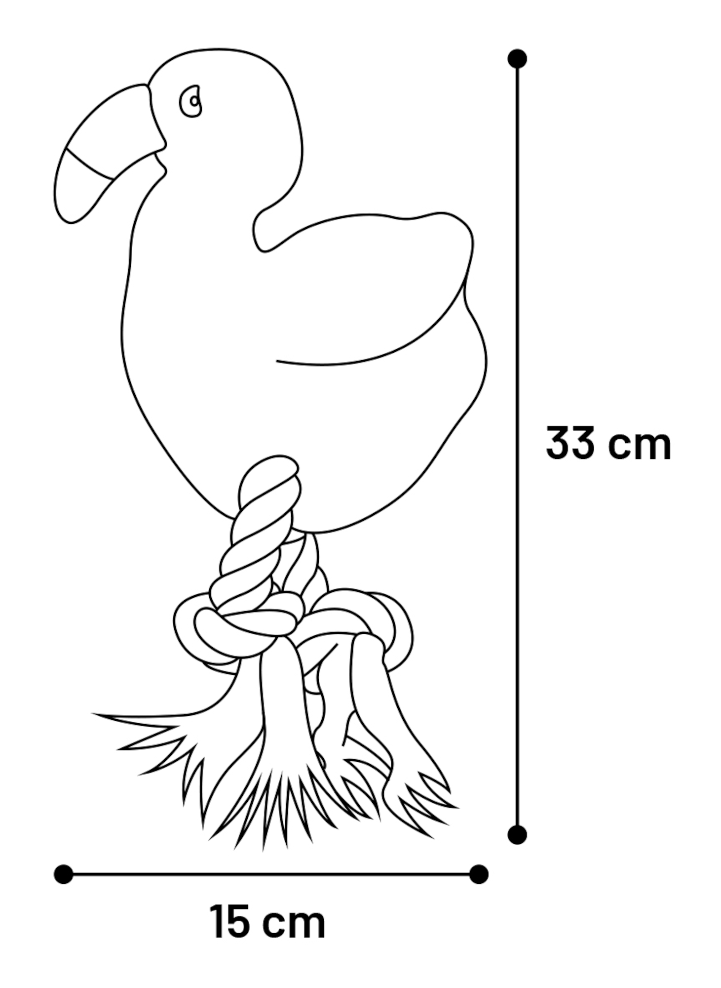 Flamingo Jouet Andes Flamant avec corde Rose