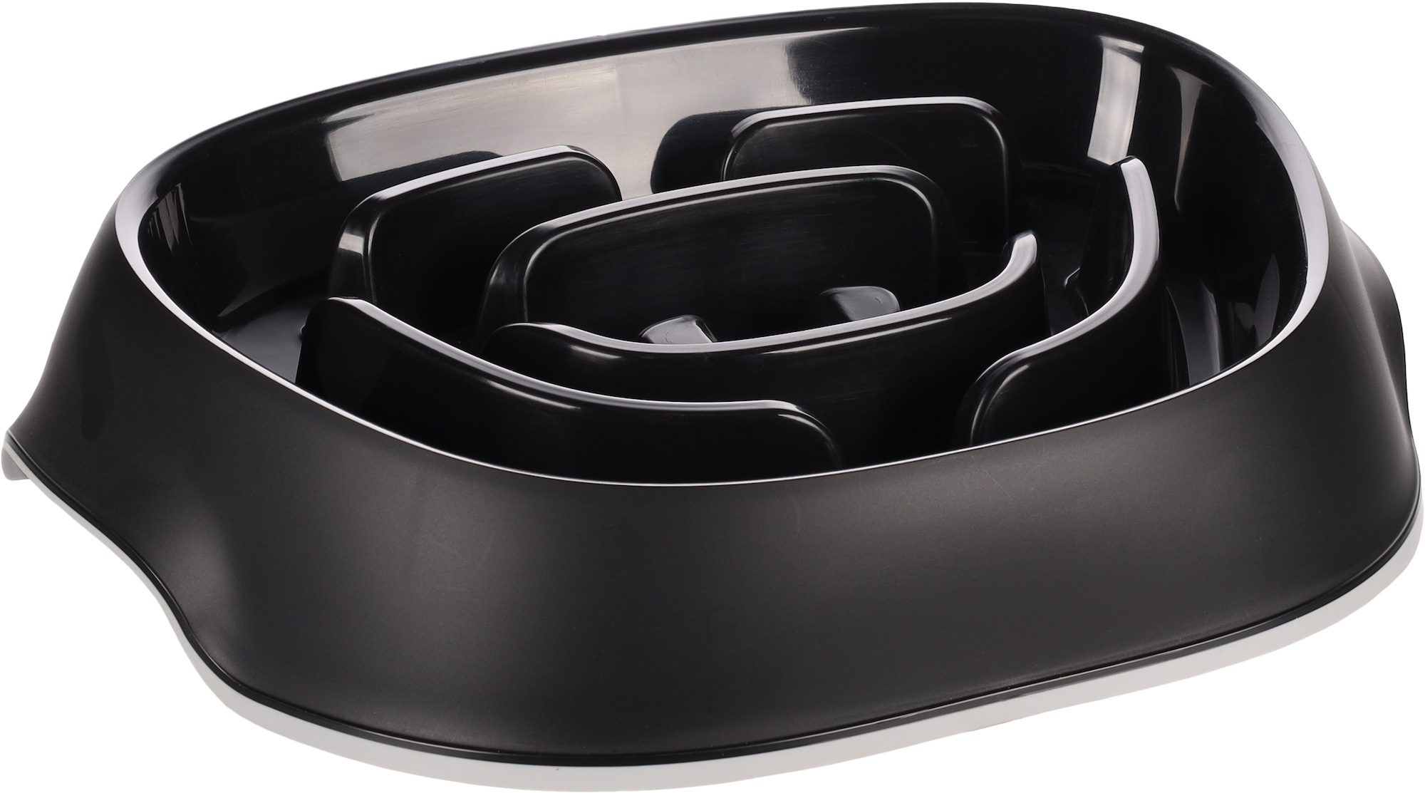 Flamingo Feeding bowl Slow feeder Exqi Oval Black