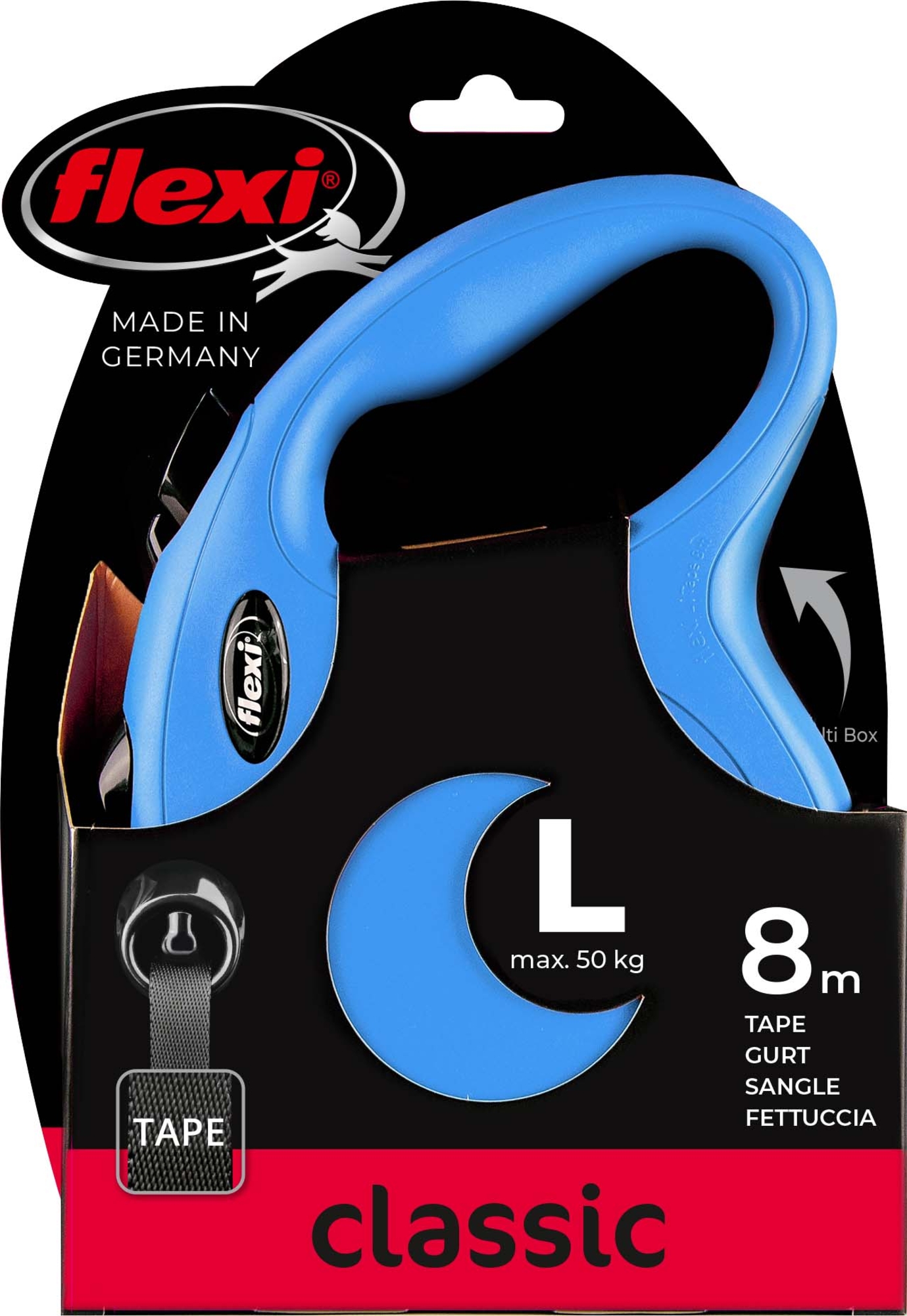 Flexi Flexi Retractable leash New Classic Tape Blue