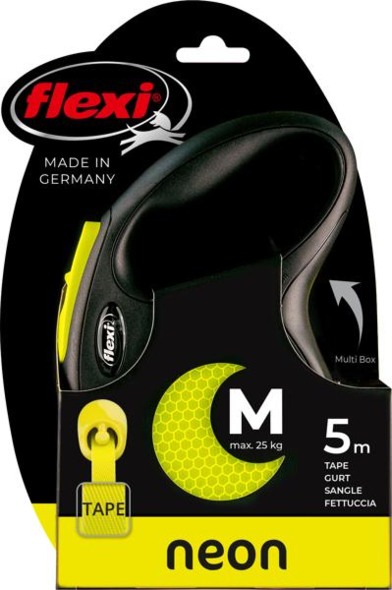 Flexi Flexi Correa enrollable New Neon Cinta Amarillo fluo