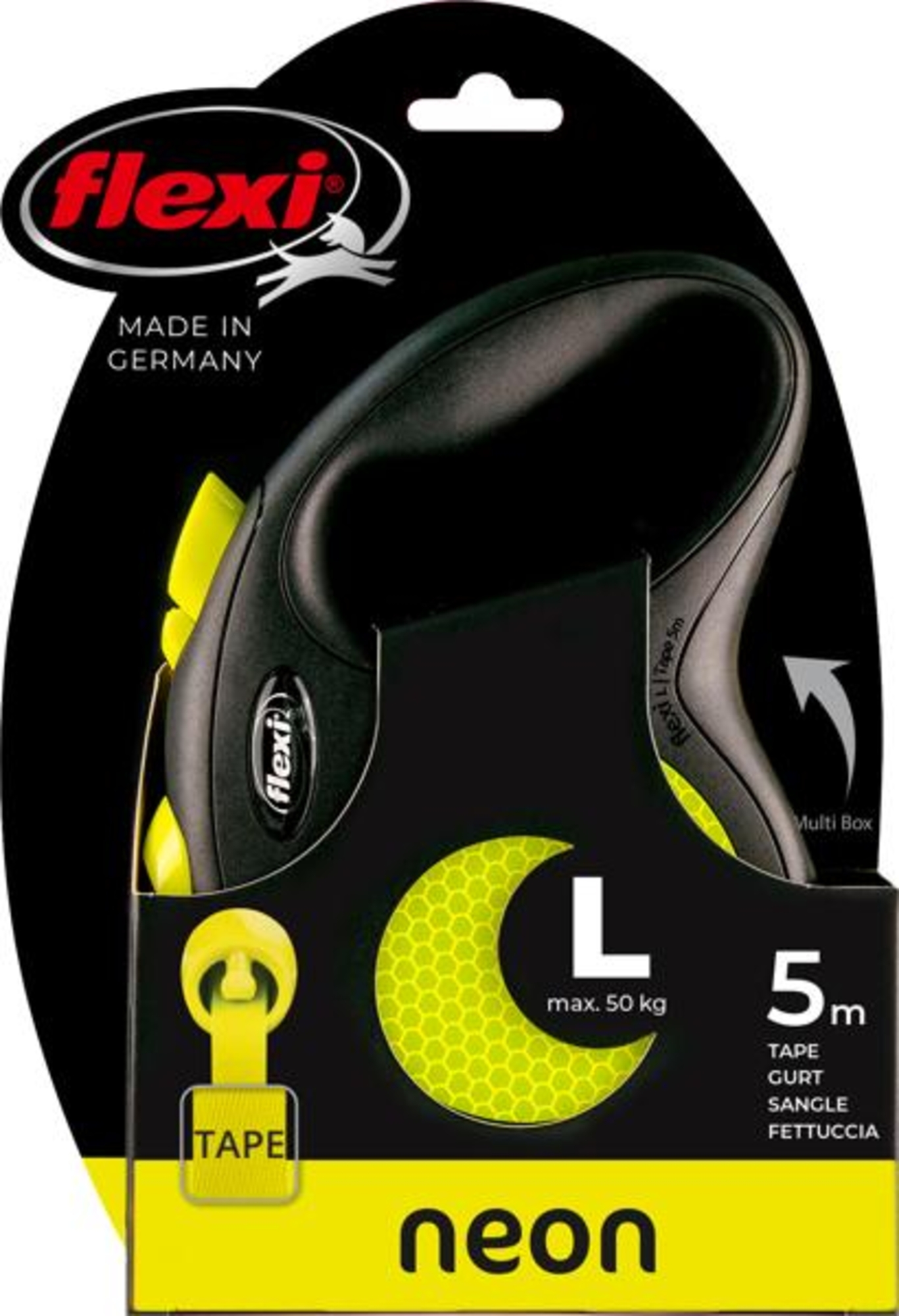 Flexi Flexi Retractable leash New Neon Tape Fluo yellow