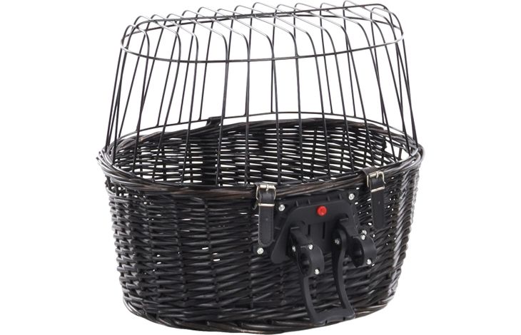 black wicker bicycle basket