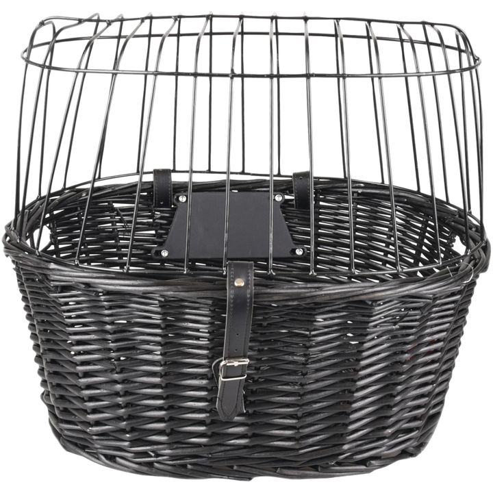 black wicker bicycle basket