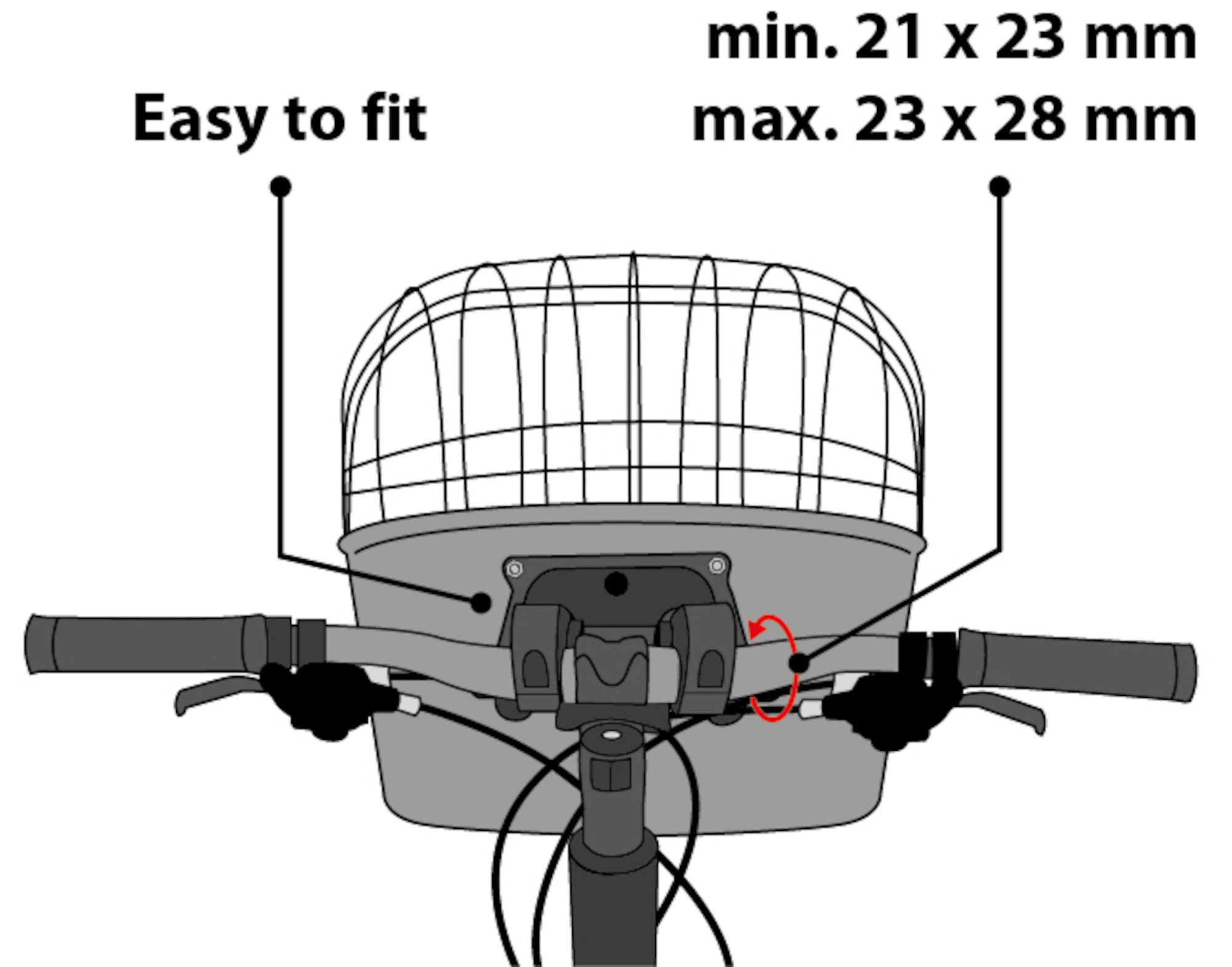 Flamingo Bicycle basket Canna Black