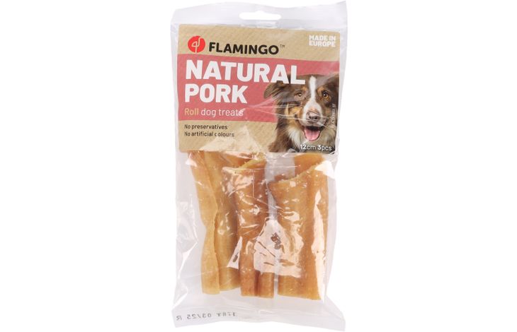 Flamingo Snack Nature Varkenshuid Rol