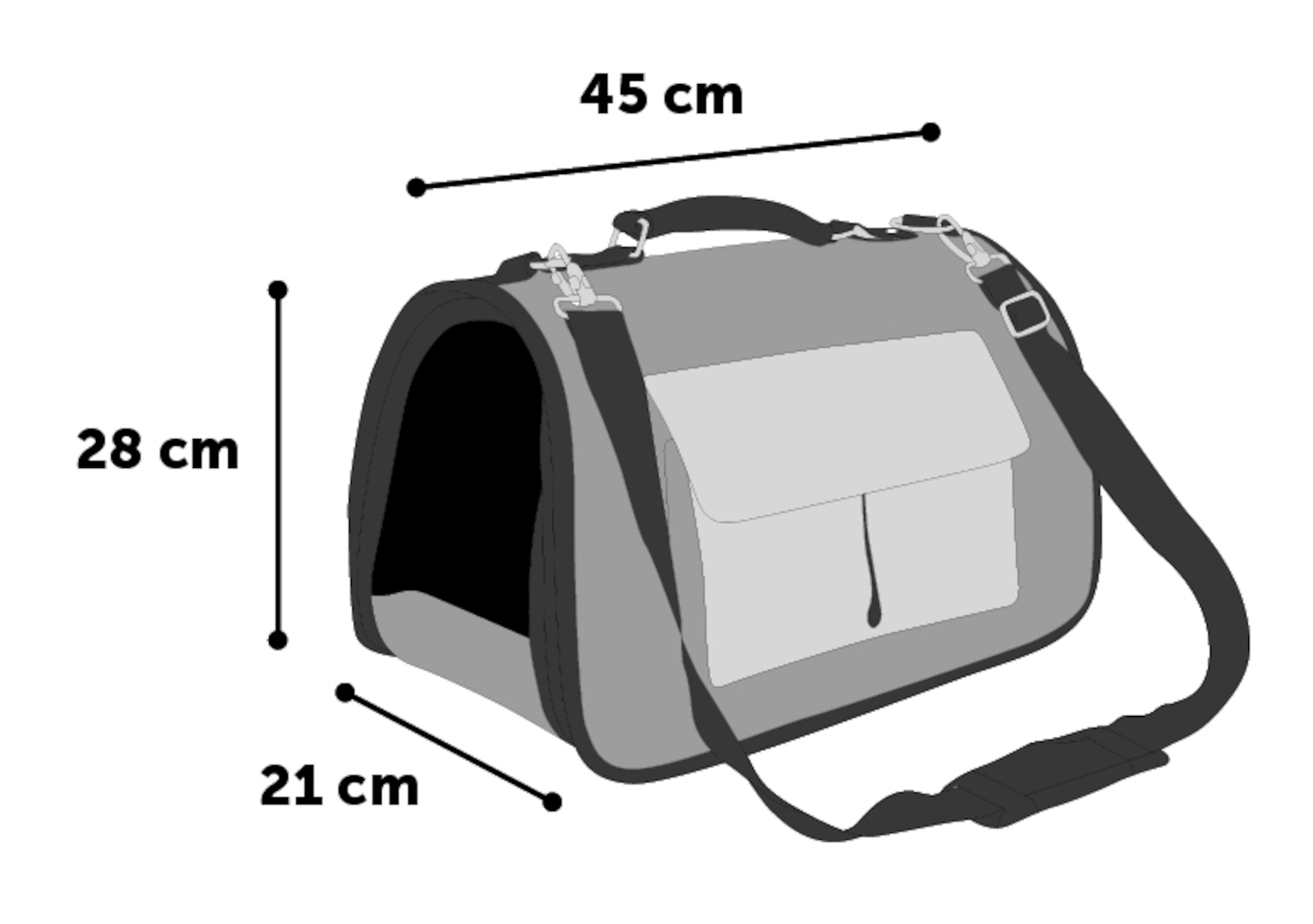 Flamingo Draagtas Amy Grijs