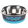 Eet- en drinkpot Woof Rond Grijs & Blauw & Zilver