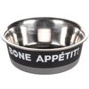 Gamelle pour la nourriture et l'eau Bone Appetit Rond Noir & Gris & Argent