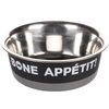 Feeding and drinking bowl Bone Appetit Round Black & Grey & Silver