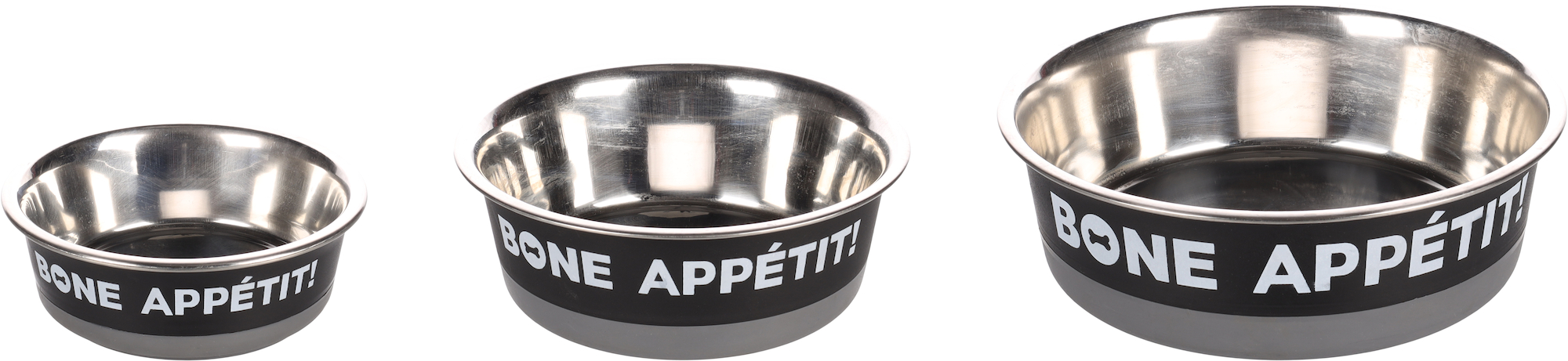 Flamingo Eet- en drinkpot Bone Appetit Rond Zwart & Grijs & Zilver