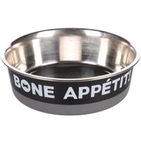 Flamingo Eet- en drinkpot Bone Appetit Rond Zwart & Grijs & Zilver
