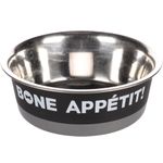 Futter- und Trinknapf Bone Appetit Rund Schwarz & Grau & Silber