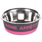 Futter- und Trinknapf Bone Appetit Rund Grau & Fuchsie & Silber