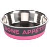 Eet- en drinkpot Bone Appetit Rond Grijs & Fuchsia & Zilver