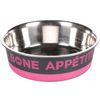 Ciotola per cibo e acqua Bone Appetit Rotondo Grigio & Fuchsia & Argento