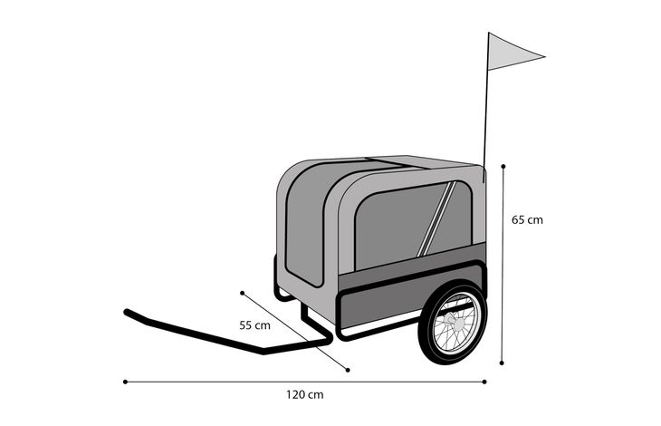 Flamingo Bicycle trailer Romero Red & Grey