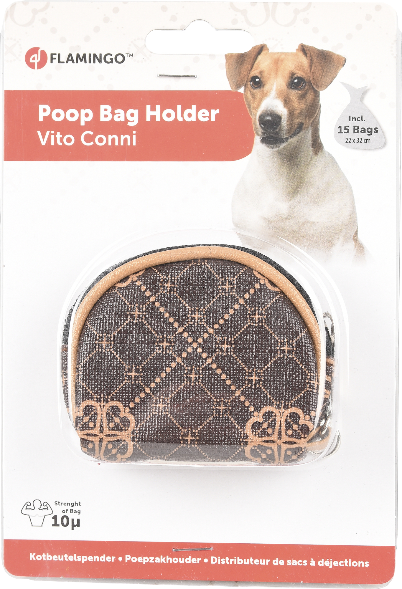 Flamingo Poop bag dispenser Vito Brown