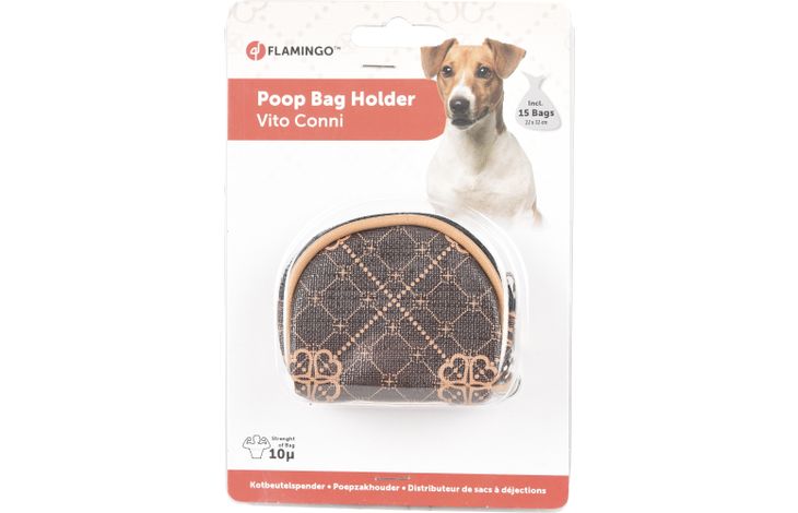 Flamingo Poop bag dispenser Vito Brown
