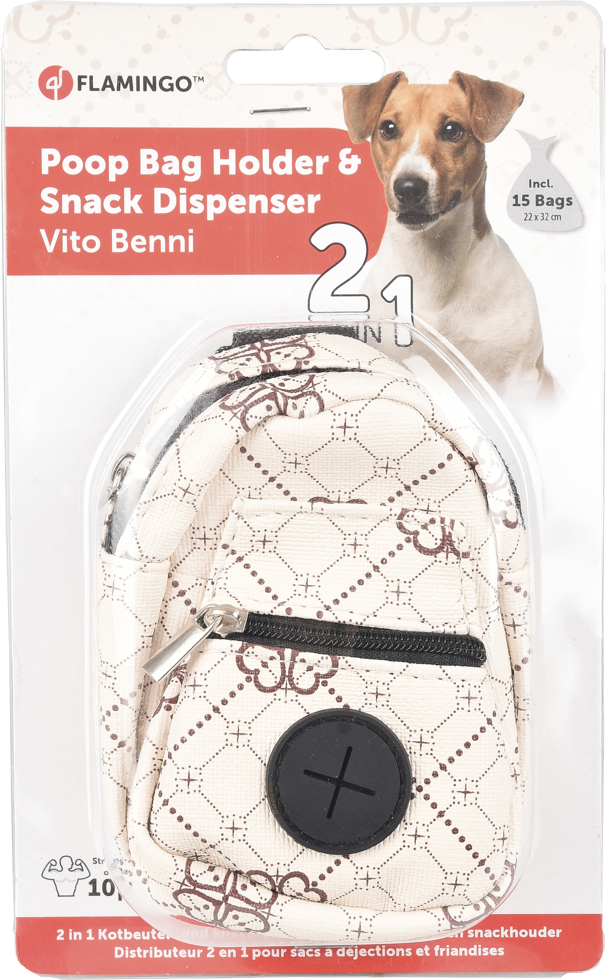 Flamingo Portasnacks con portabolsas Vito Beige