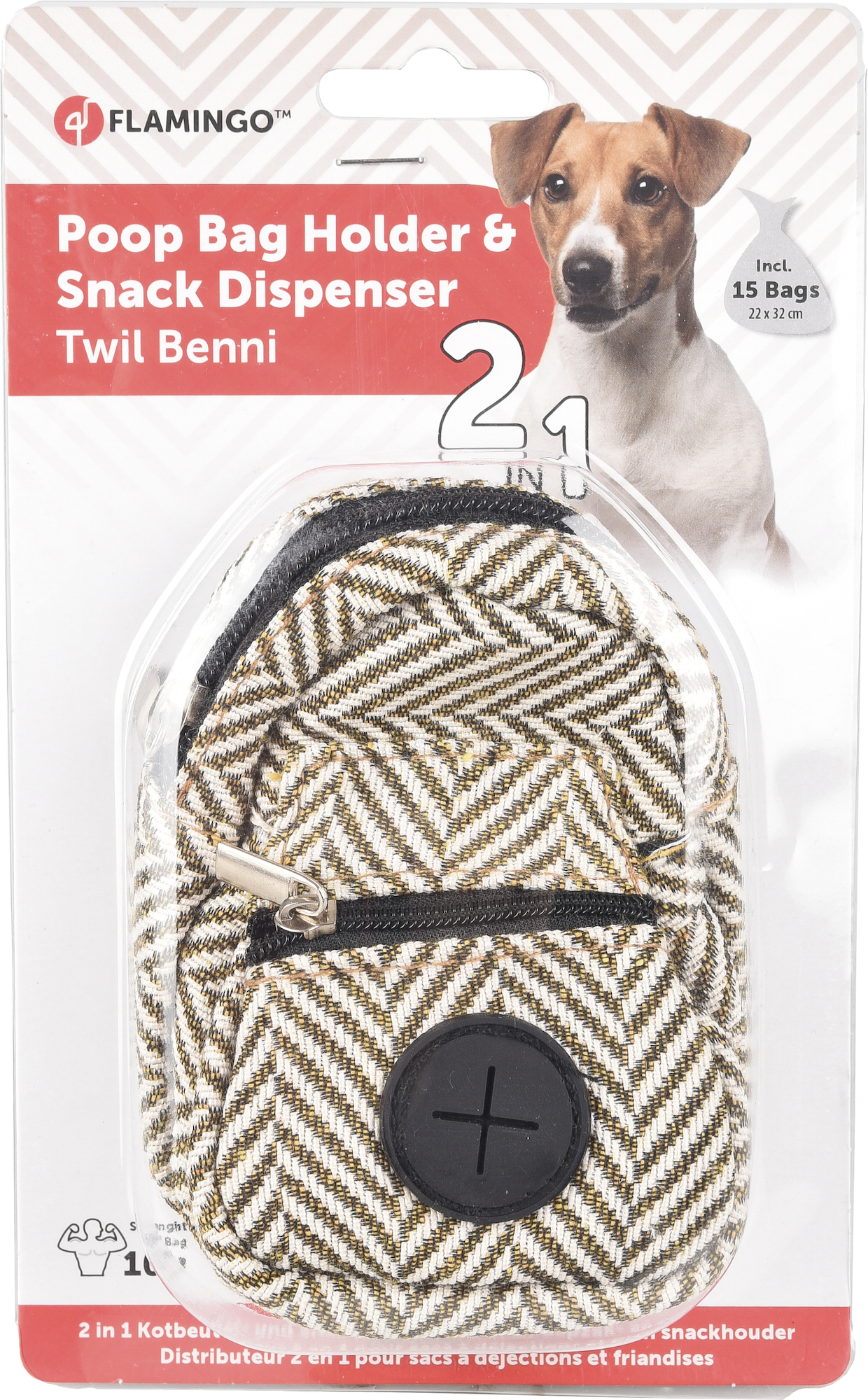 Flamingo Snackspender mit Kotbeutelspender Twil Braun