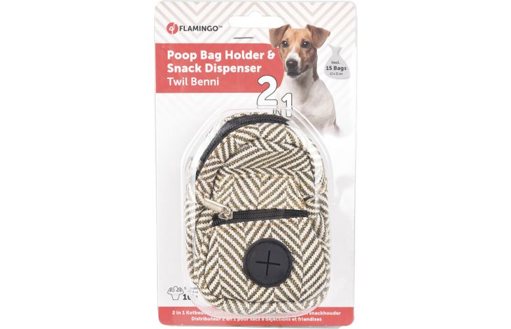 Flamingo Snackspender mit Kotbeutelspender Twil Braun