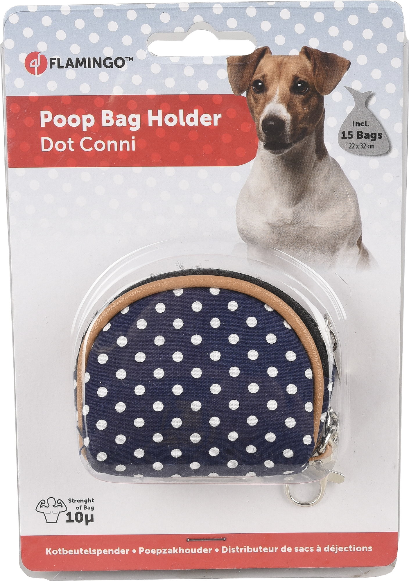 Flamingo Poop bag dispenser Dot Blue