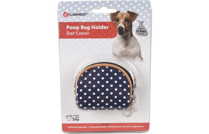 Flamingo Dispensador de bolsads de excrementos Dot Azul