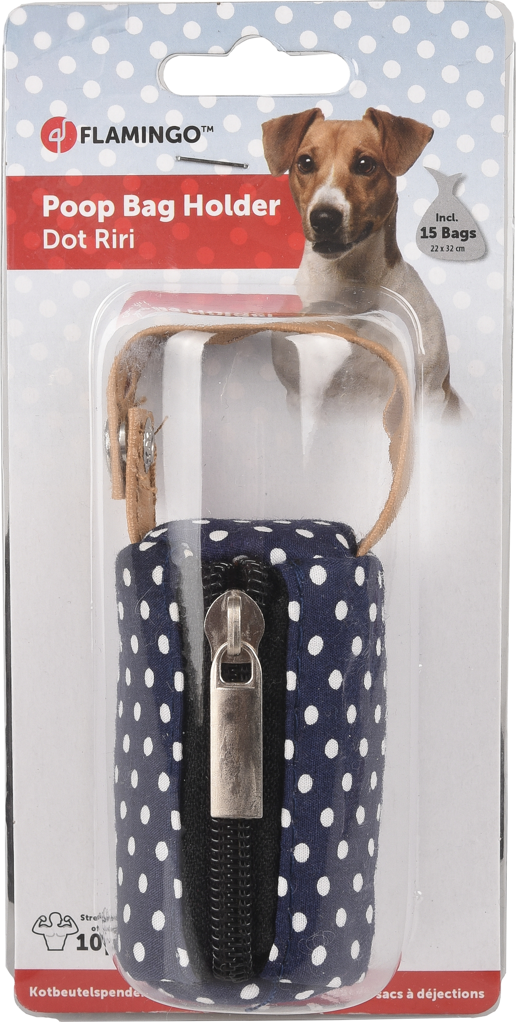 Flamingo Poop bag dispenser Dot Blue