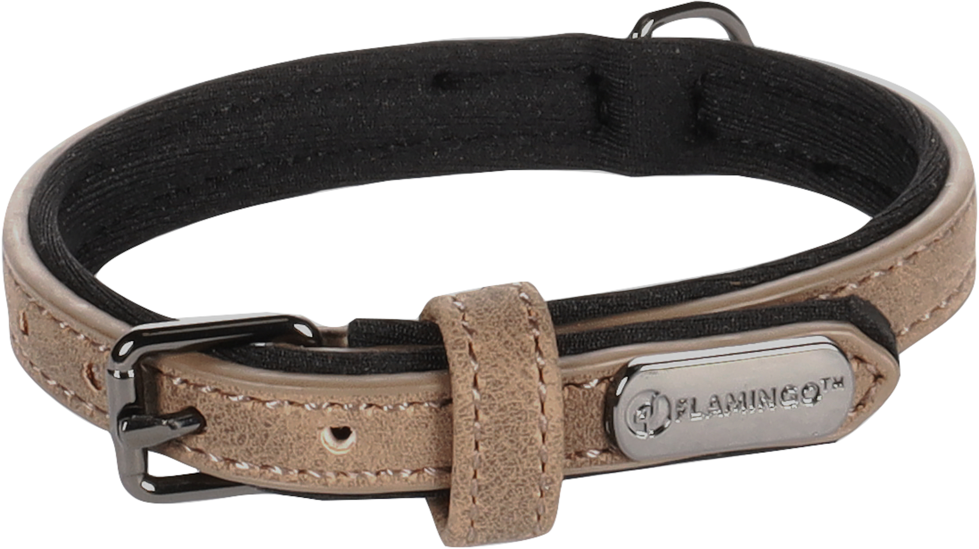 Flamingo Collar With neoprene Delu Brown