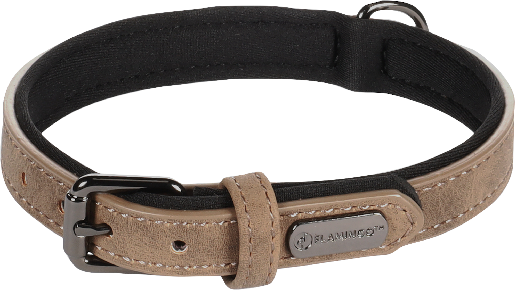 Flamingo Collar With neoprene Delu Brown