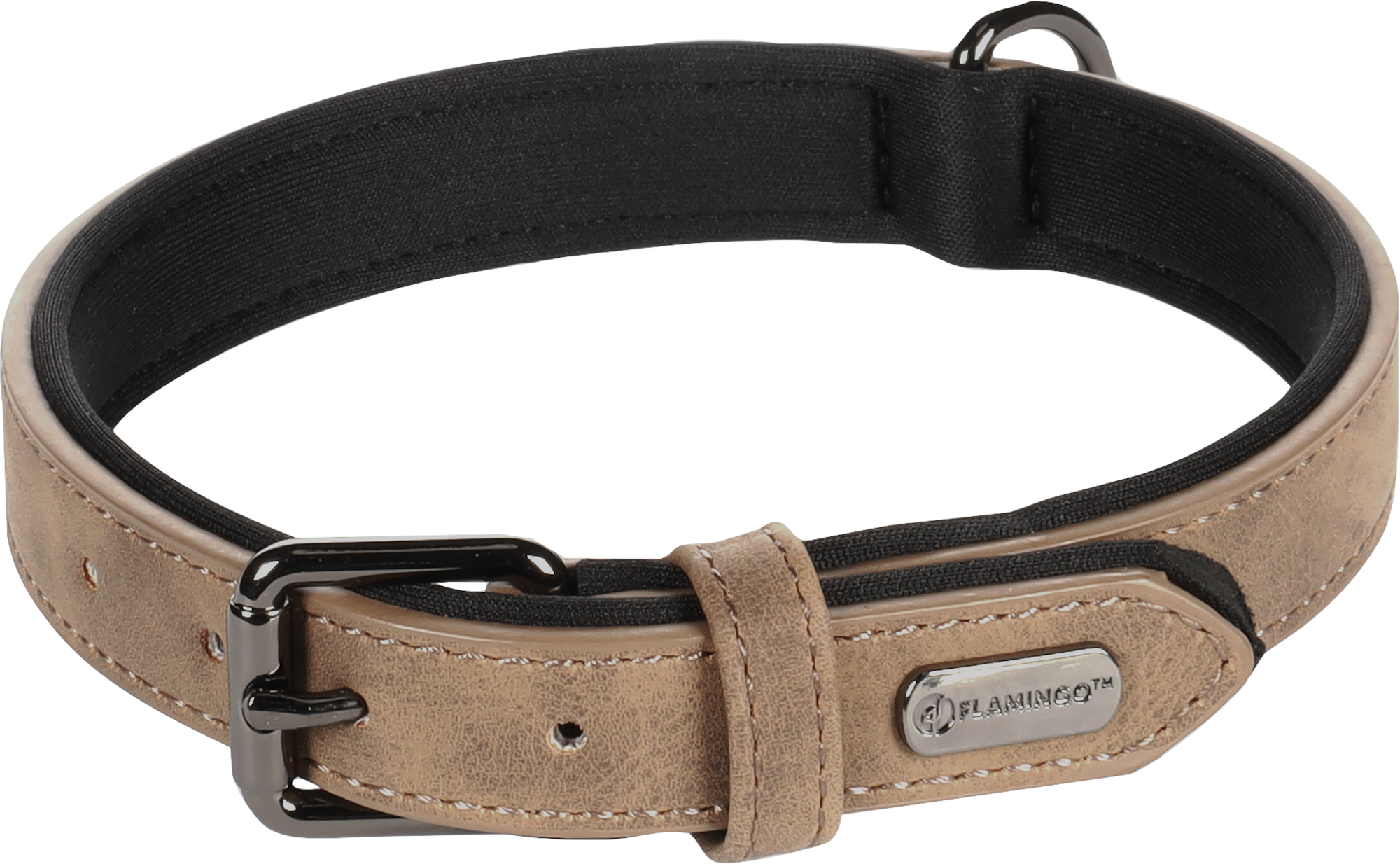 Flamingo Collar With neoprene Delu Brown