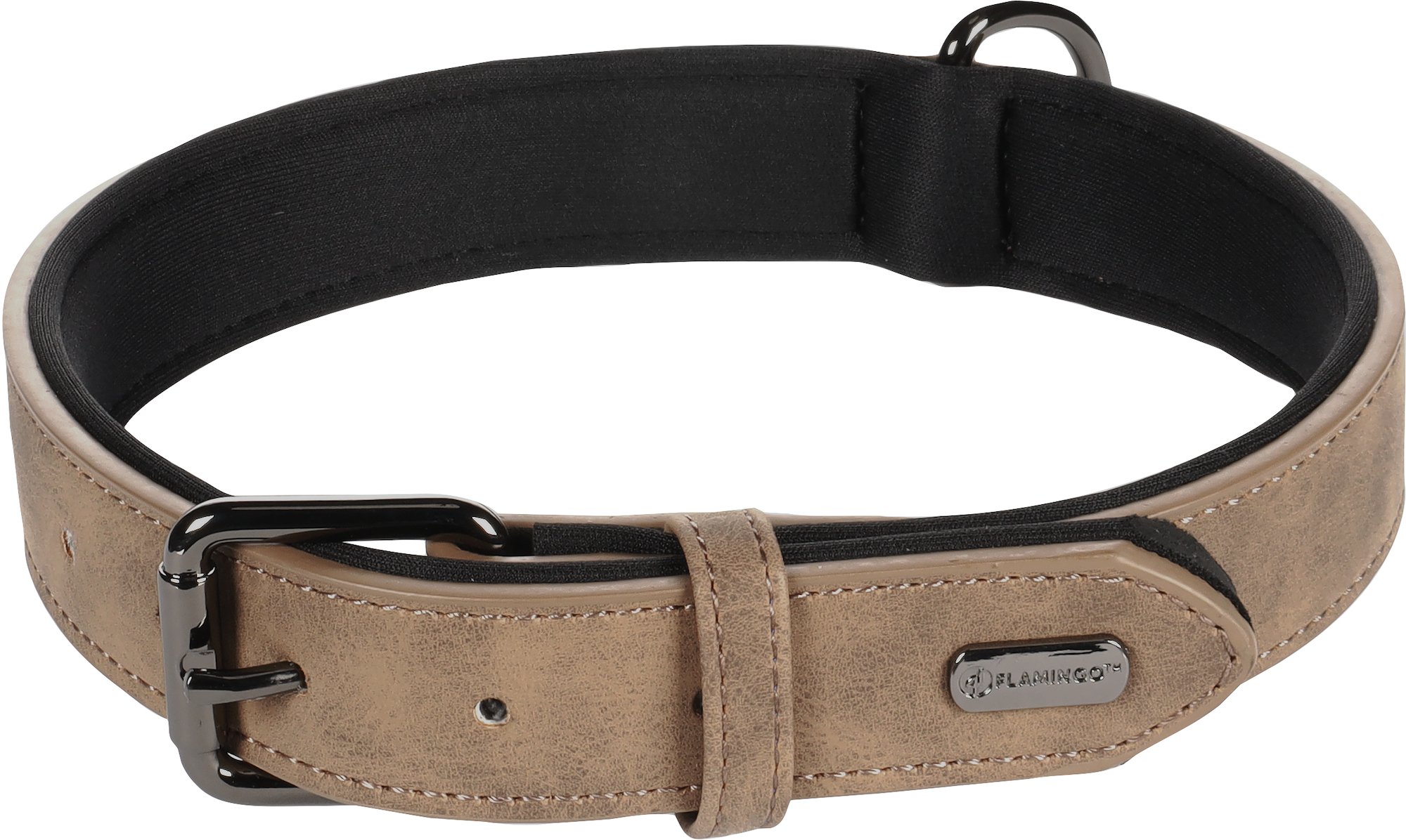 Flamingo Collar With neoprene Delu Brown