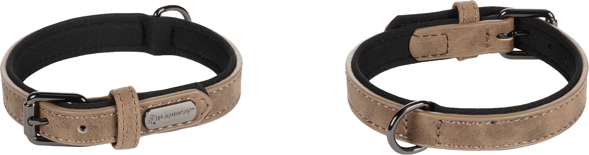 Flamingo Collar With neoprene Delu Brown