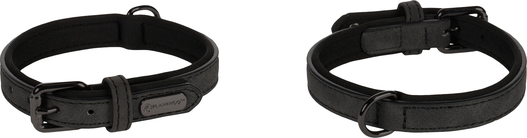Flamingo Halsband met neopreen Delu Zwart