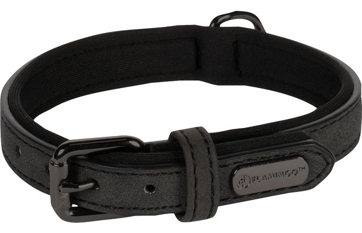 Flamingo Halsband met neopreen Delu Zwart