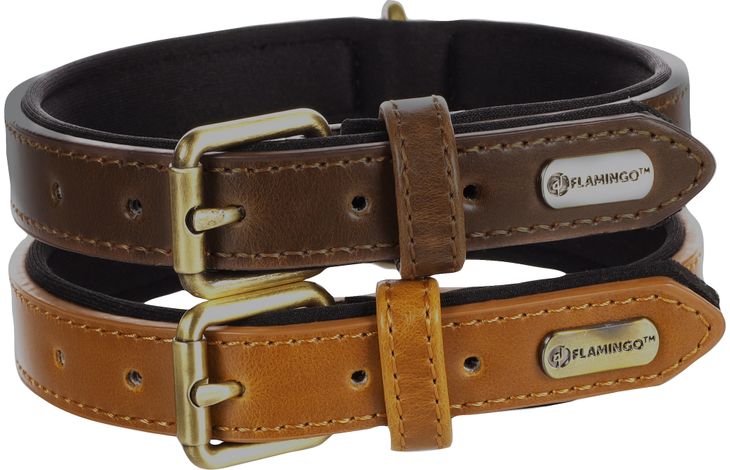 Flamingo Halsband met neopreen Lyabo Cognac