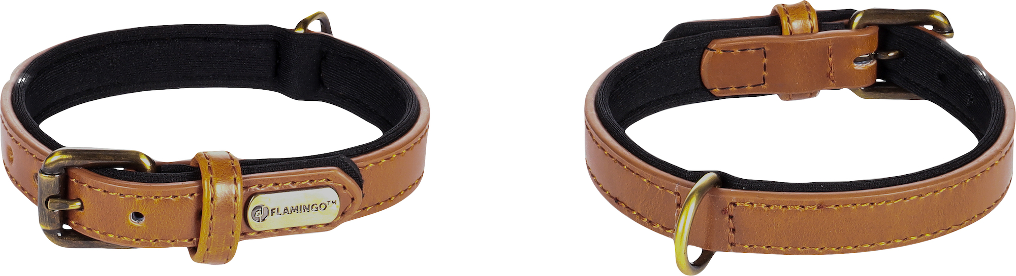 Flamingo Halsband met neopreen Lyabo Cognac