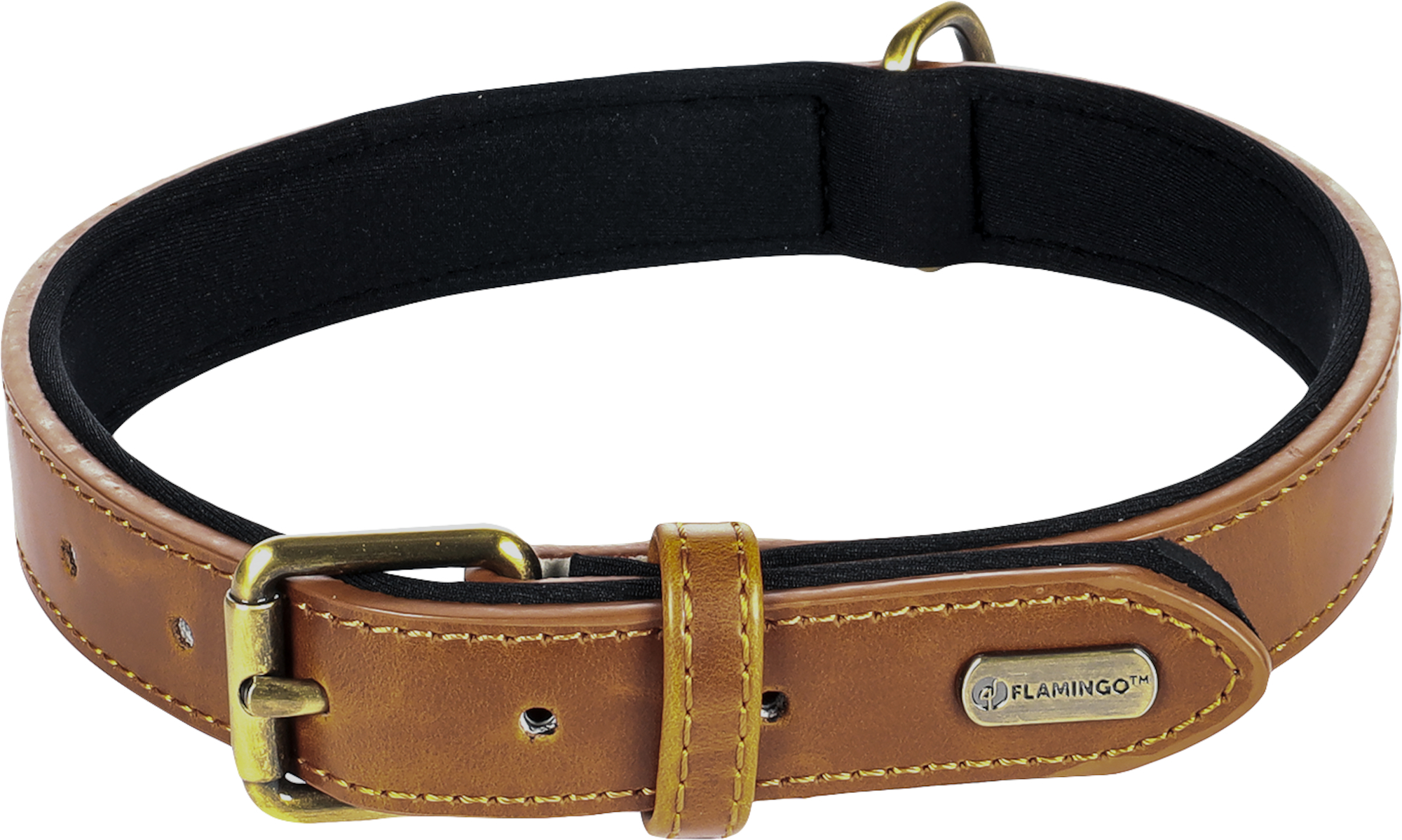 Flamingo Halsband met neopreen Lyabo Cognac