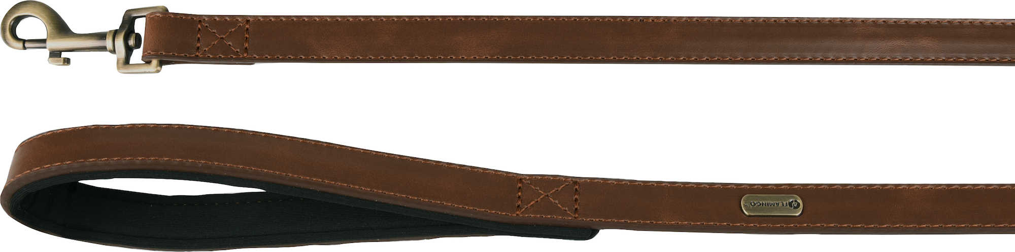 Flamingo Leash With neoprene Lyabo Brown