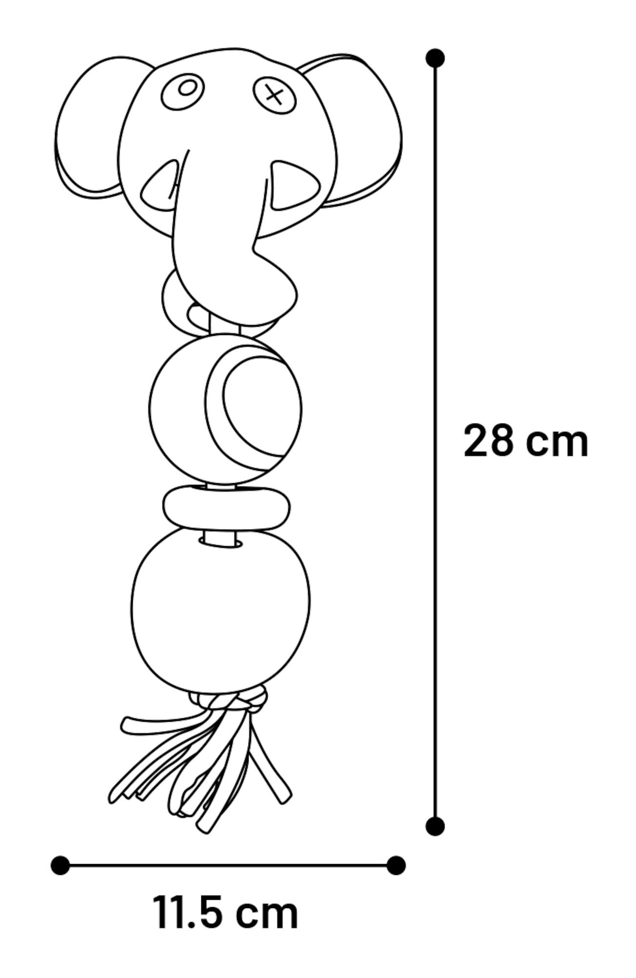 Flamingo Giocattolo Cheery Elefante con pallina Mix