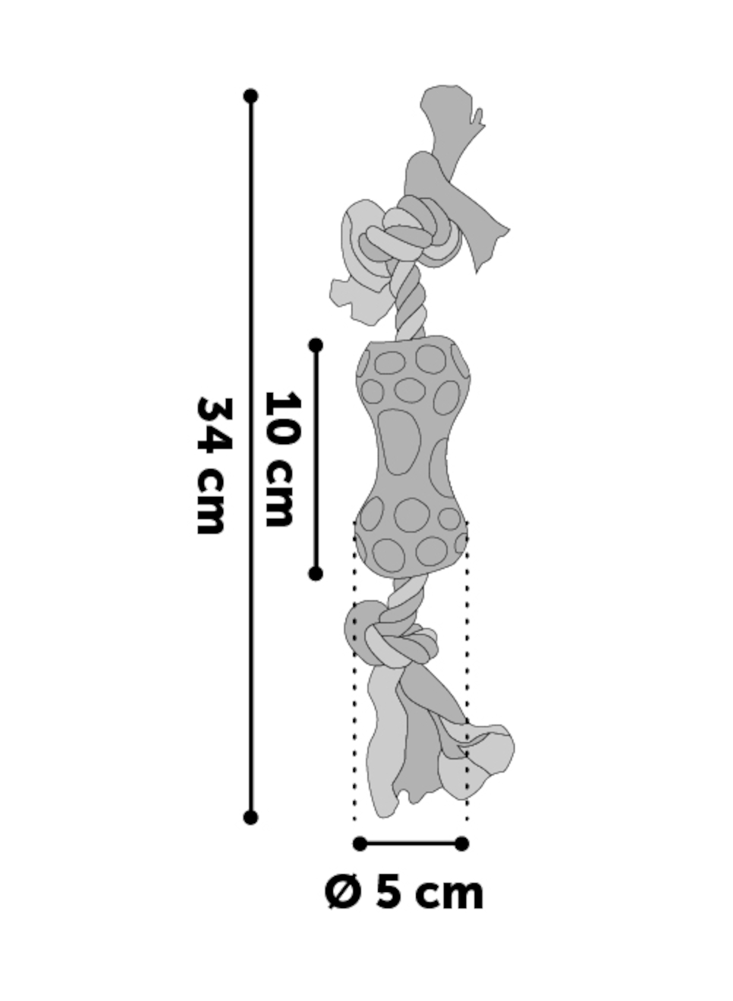 Flamingo Toy Lindo Dumbbell with rope Light blue & White