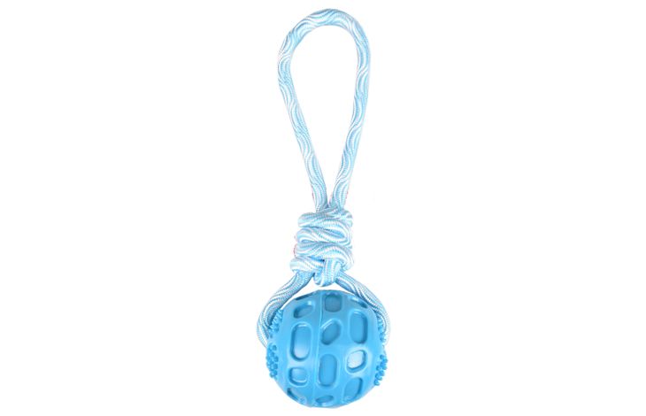 Flamingo Toy Rudo Tug rope Twist with ball Light blue & White