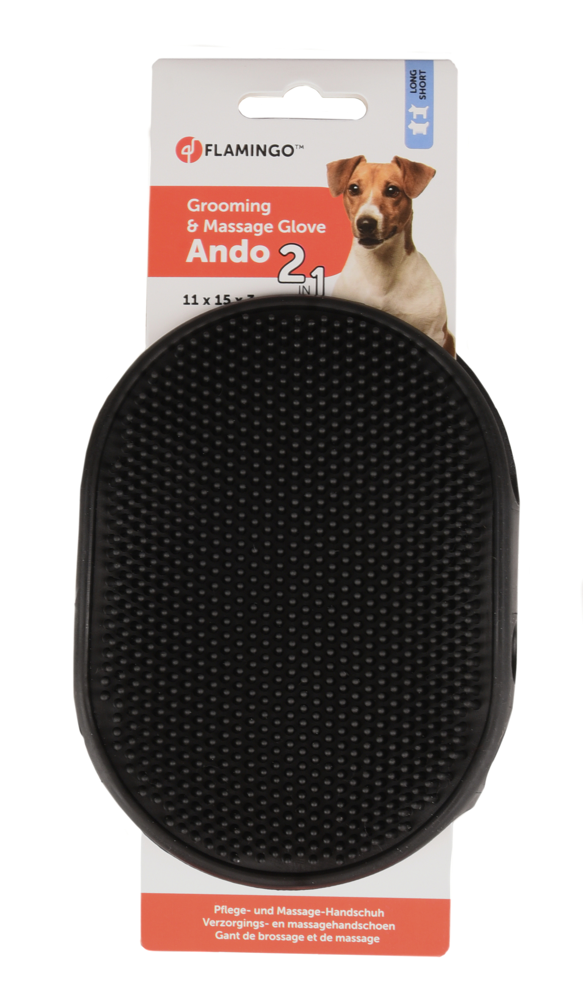 Flamingo Massage glove & Grooming glove Ando