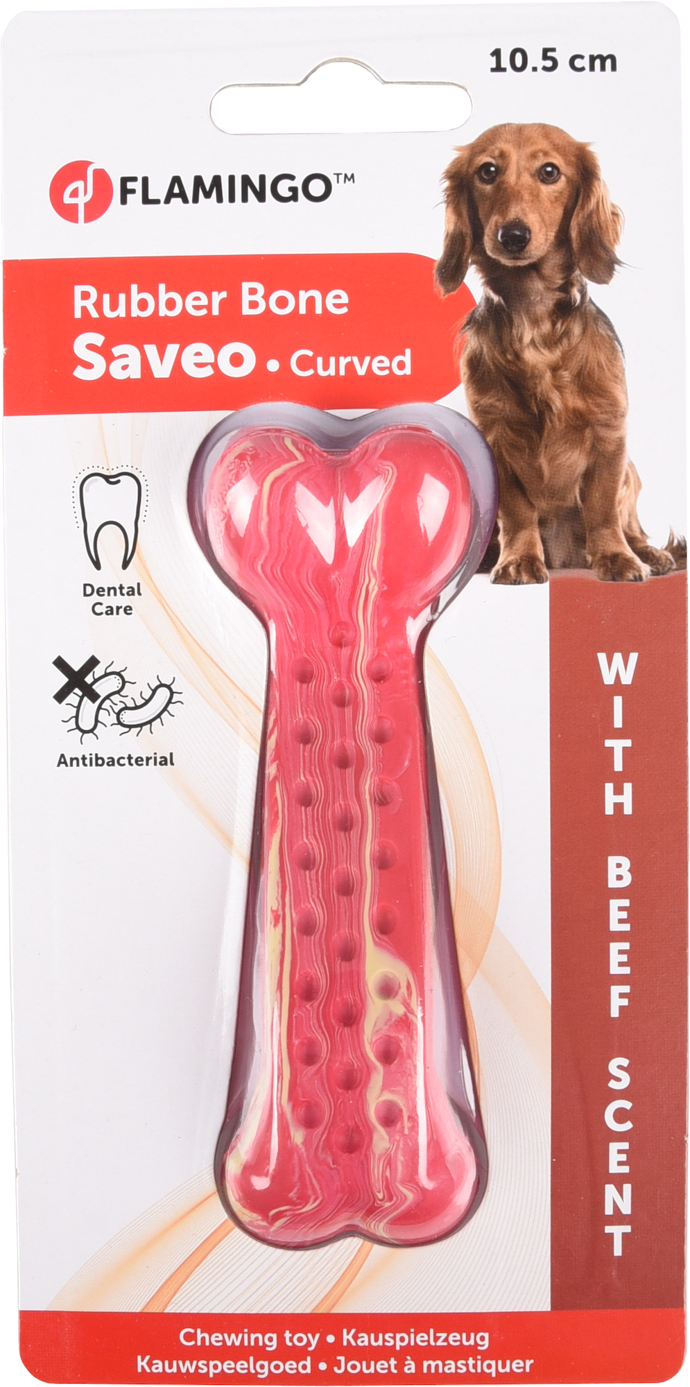 Flamingo Giocattolo Saveo Osso Rosso