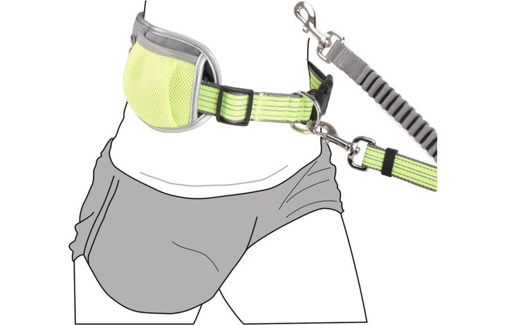 Flamingo Jogginglijn met heupriem Rono Fluo geel