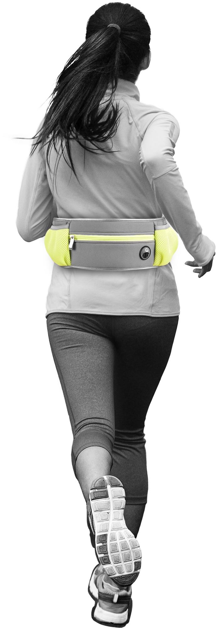 Flamingo Jogginglijn met heupriem Rono Fluo geel