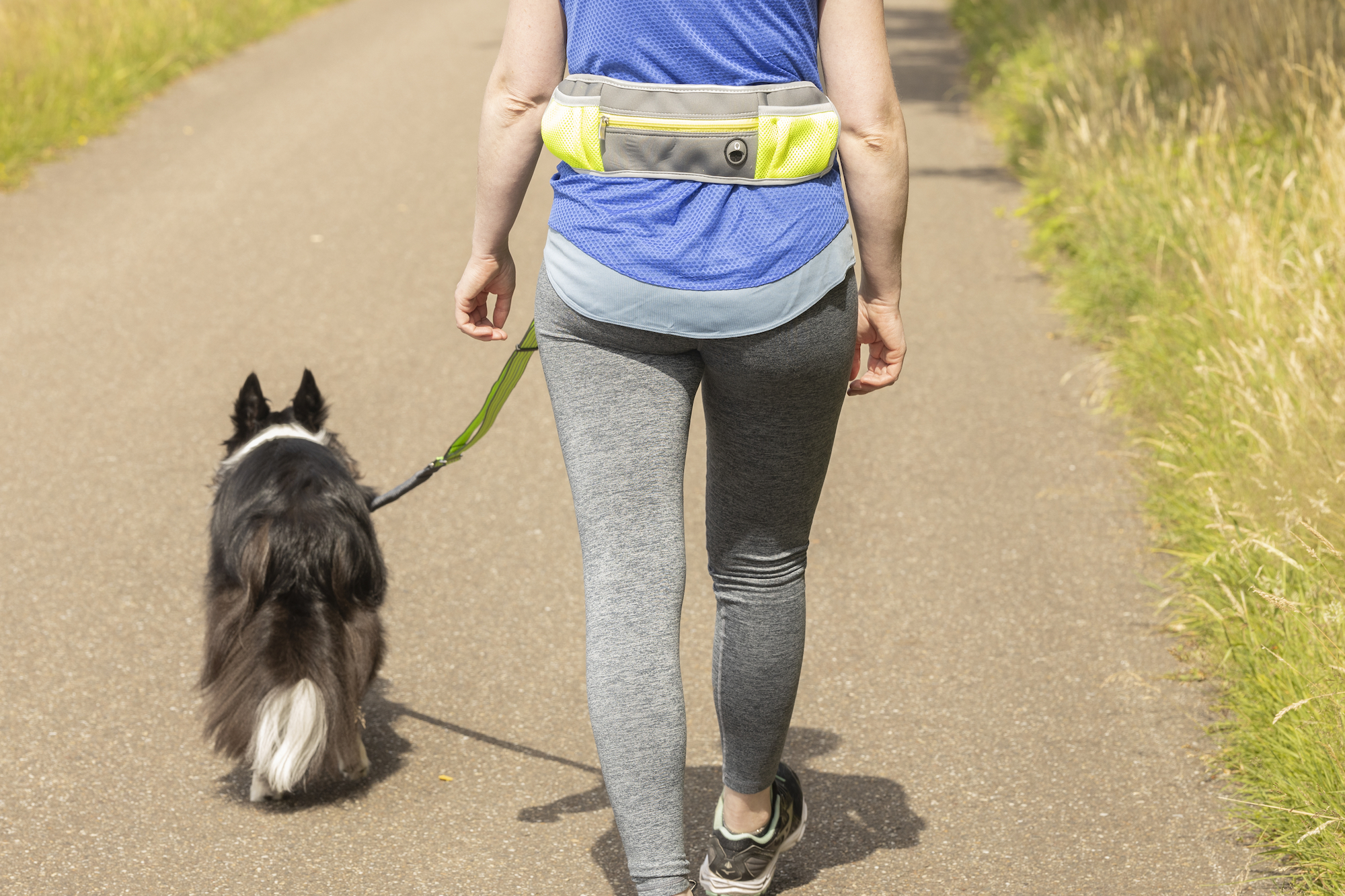Flamingo Jogginglijn met heupriem Rono Fluo geel