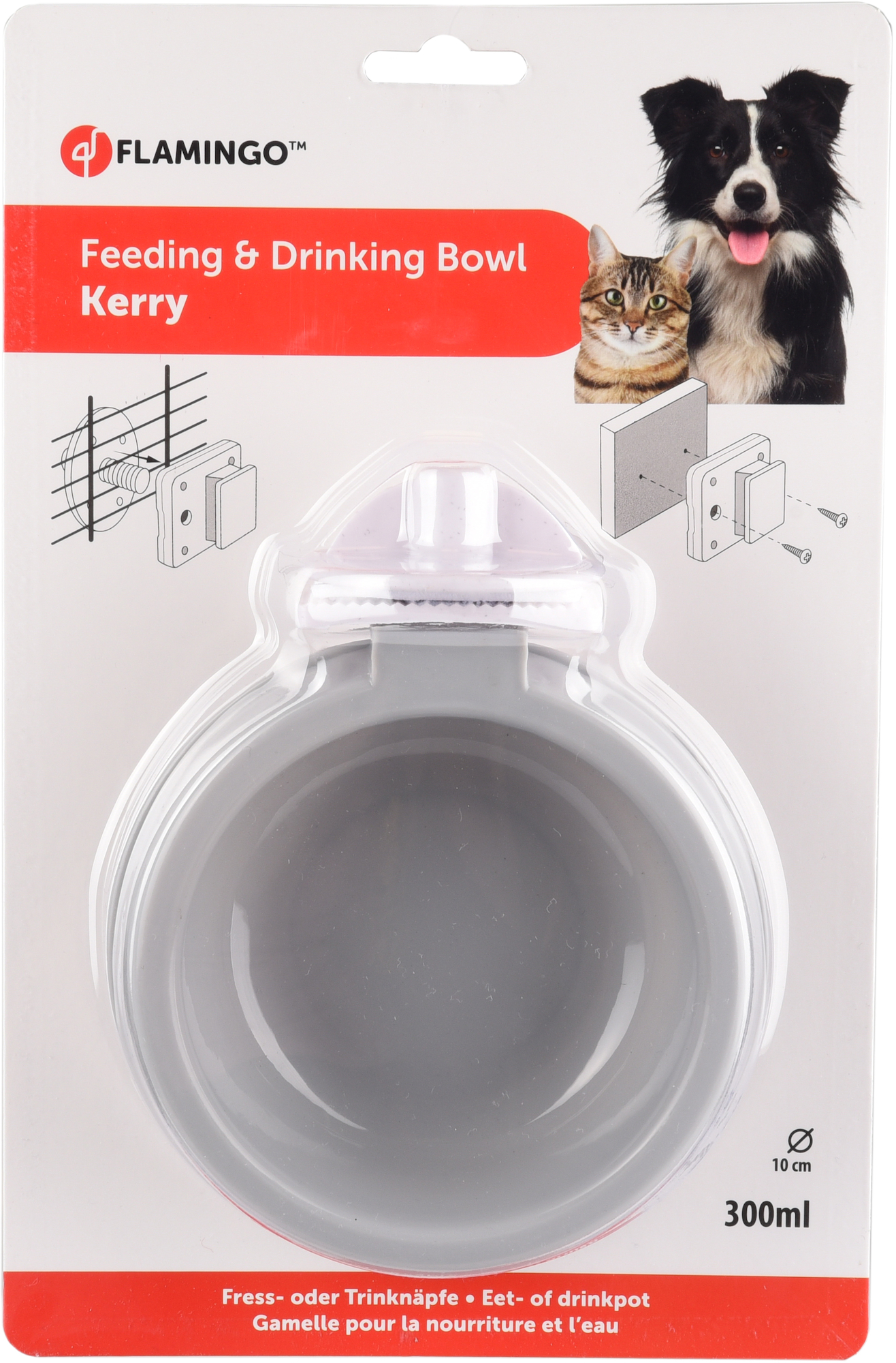 Flamingo Eet- en drinkpot Kerry Rond Grijs