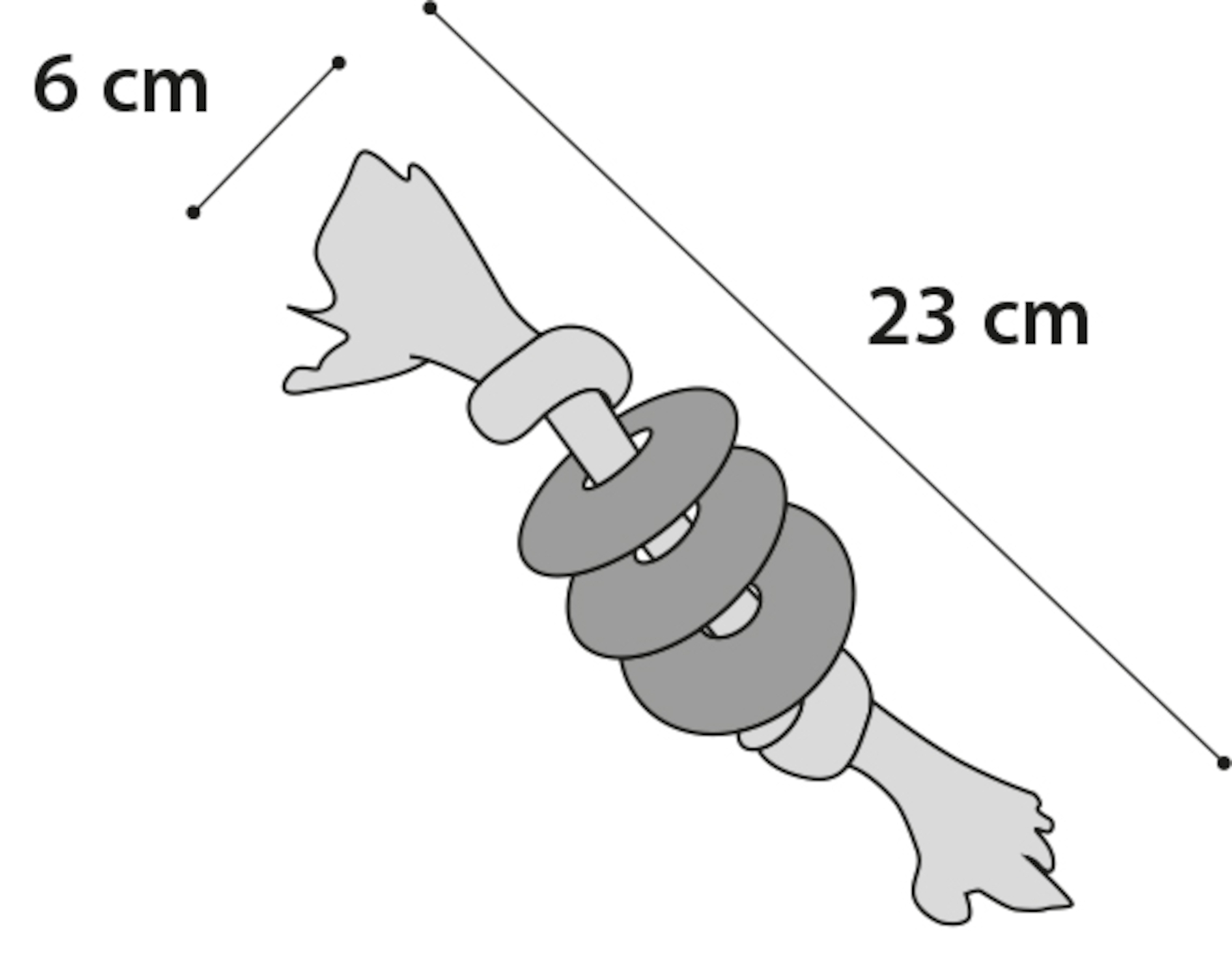 Flamingo Toy Puppy Loekie Ring & Cord with 2 knots Mix